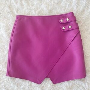 Blank NYC pink faux leather skirt